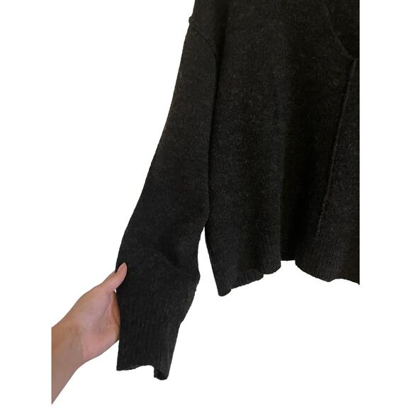 Billabong Sweater Women's M Black Without a Crew Keyhole Cut Out Knit Wool Blend - Picture 4 of 6